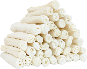 Mon2Sun Dog Rawhide Rolls Twist Sticks Dog Chew Treats Natural Flavor 6-6.5 Inch 40 Count For Puppy And Small Dogs