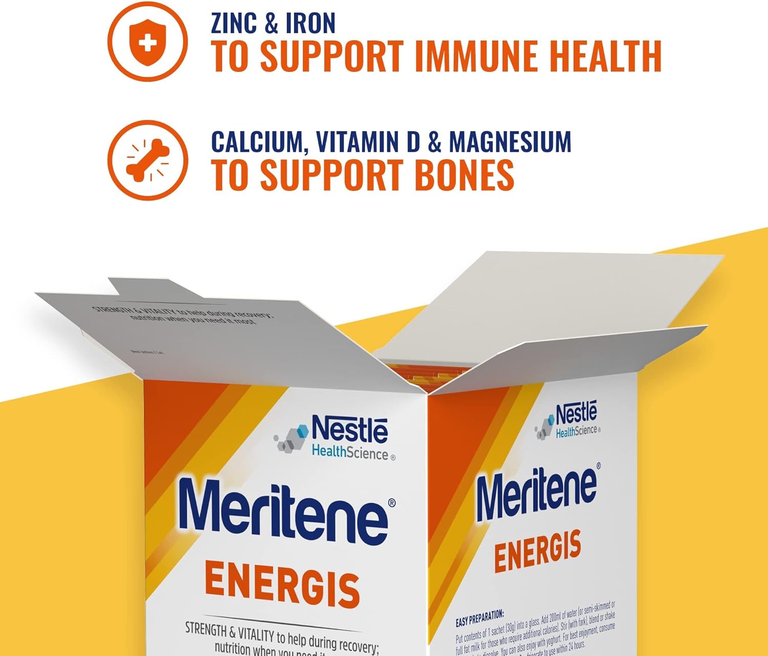 Meritene Energis Strawberry Protein Shake | 30g Powder Sachets, Pack of 15 | Nutritional Support Mix with Proteins and Minerals | With Vitamin D, B & K : Amazon.co.uk: Health & Personal Care