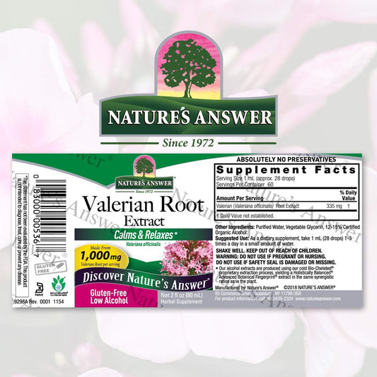 Nature's Answer Valerian Root with Organic Alcohol, 2- s | Natural Sleep Aid | Stress Reliever | Promotes Restful Slumber