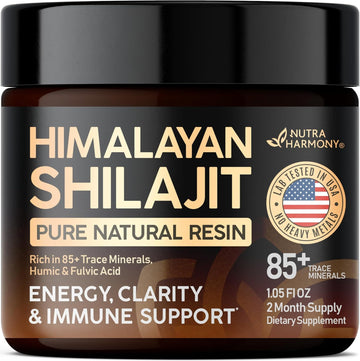 Shilajit Pure Himalayan Resin | Lab Tested In Usa | Naturally Occurred Shilajit For Men & Women | 85+ Trace Minerals & Fulvic Acid Complex | Energy, Mental, Immune Support - 1.05 Fl Oz, 2 Month Supply
