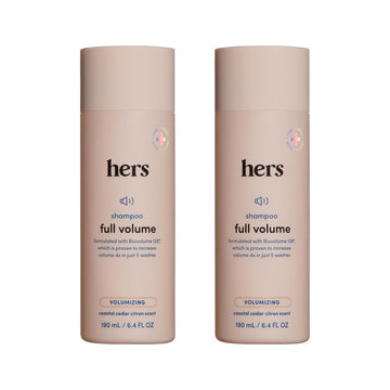 Hers Full Volume Shampoo 2 Pack - Volumizing Shampoo For Women - Soft Cedar & Citron - Women'S Natural Shampoo Adds Volume, Shine & Bounce - 2 X 6.4 Fl Oz