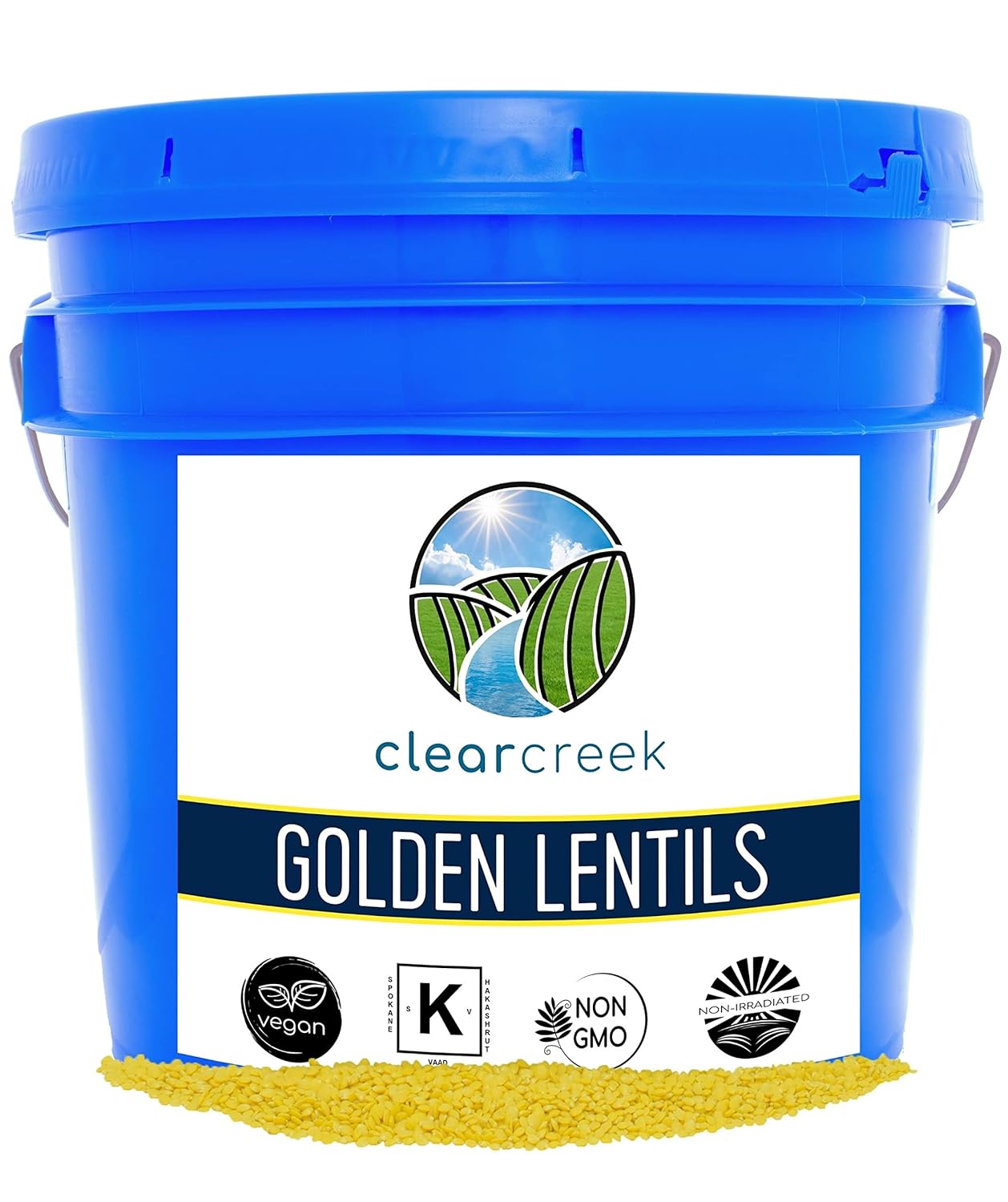 Golden Lentils | 25 LBS | Emergency Food Storage Bucket | Non-GMO | Vegan | Bulk