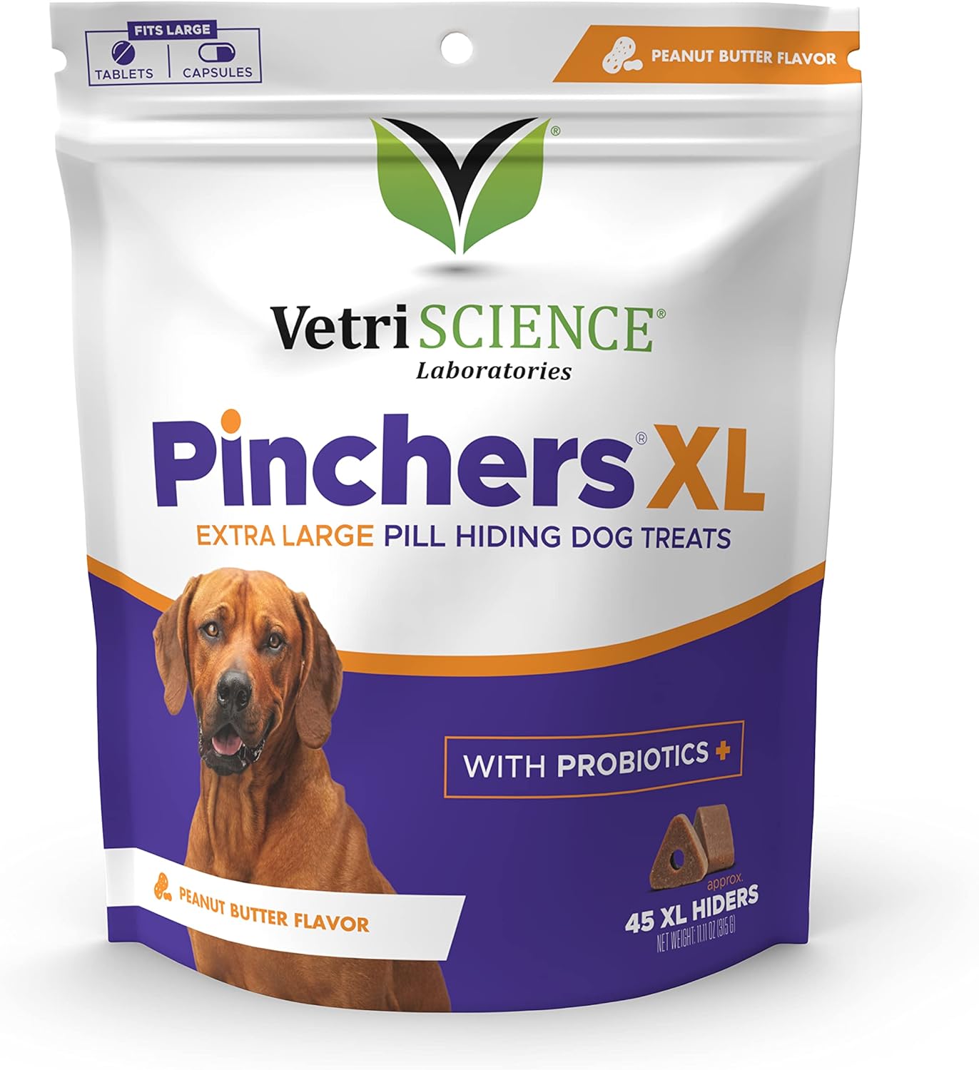 VETRISCIENCE Pinchers XL Pill Hiding Treats for Dogs – Extra Large Pill Hiders with Probiotics, Great for Medicine, Large Capsules and Tablets