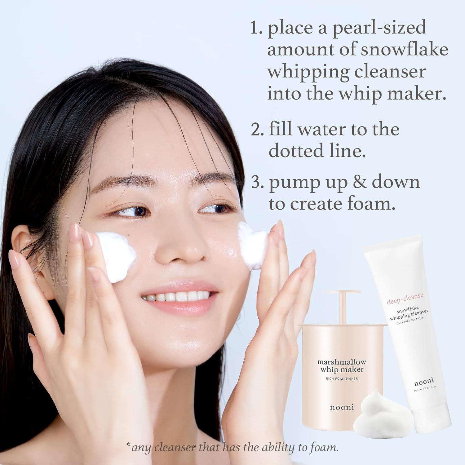 Nooni Marshmallow Whip Maker + Snowflake Whipping Cleanser Bundle