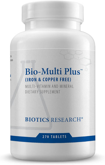 Biotics Research Bio Multi Plus Iron And Copper Free Multivitamin, Chelated Minerals, Emulsified Fat Soluble Vitamins, Iron Free, Copper Free, High Antioxidants, Sod, Catalase 270 Count