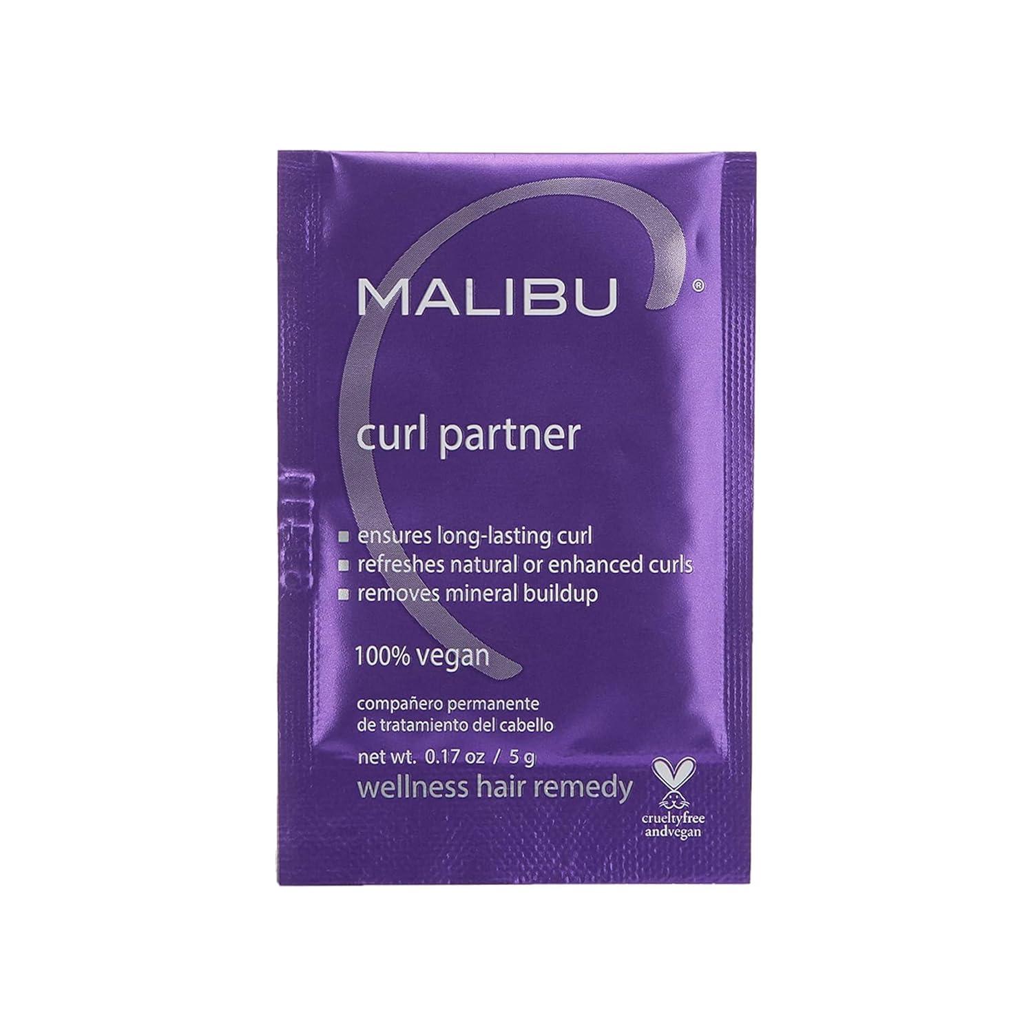 Malibu C Curl Partner Wellness Remedy (1 Packet) - Removes Mineral Build Up For Healthier + Bouncier Curly Hair - Contains Gentle Antioxidants For Curly Hair Care