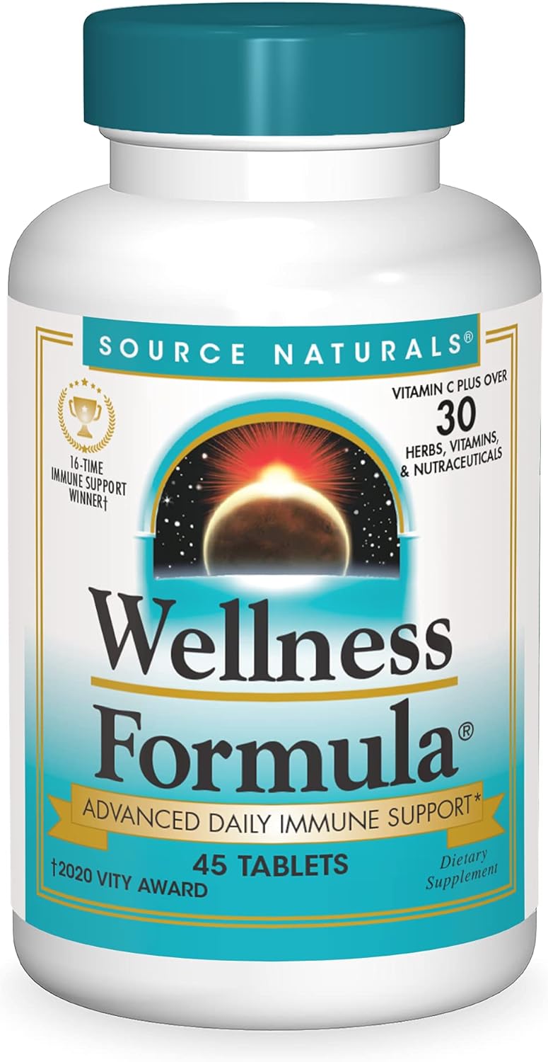 Source Naturals Wellness Formula Bio-Aligned Vitamins & Herbal Defense - Immune System Support Supplement & Immunity Booster - 45 Tablets