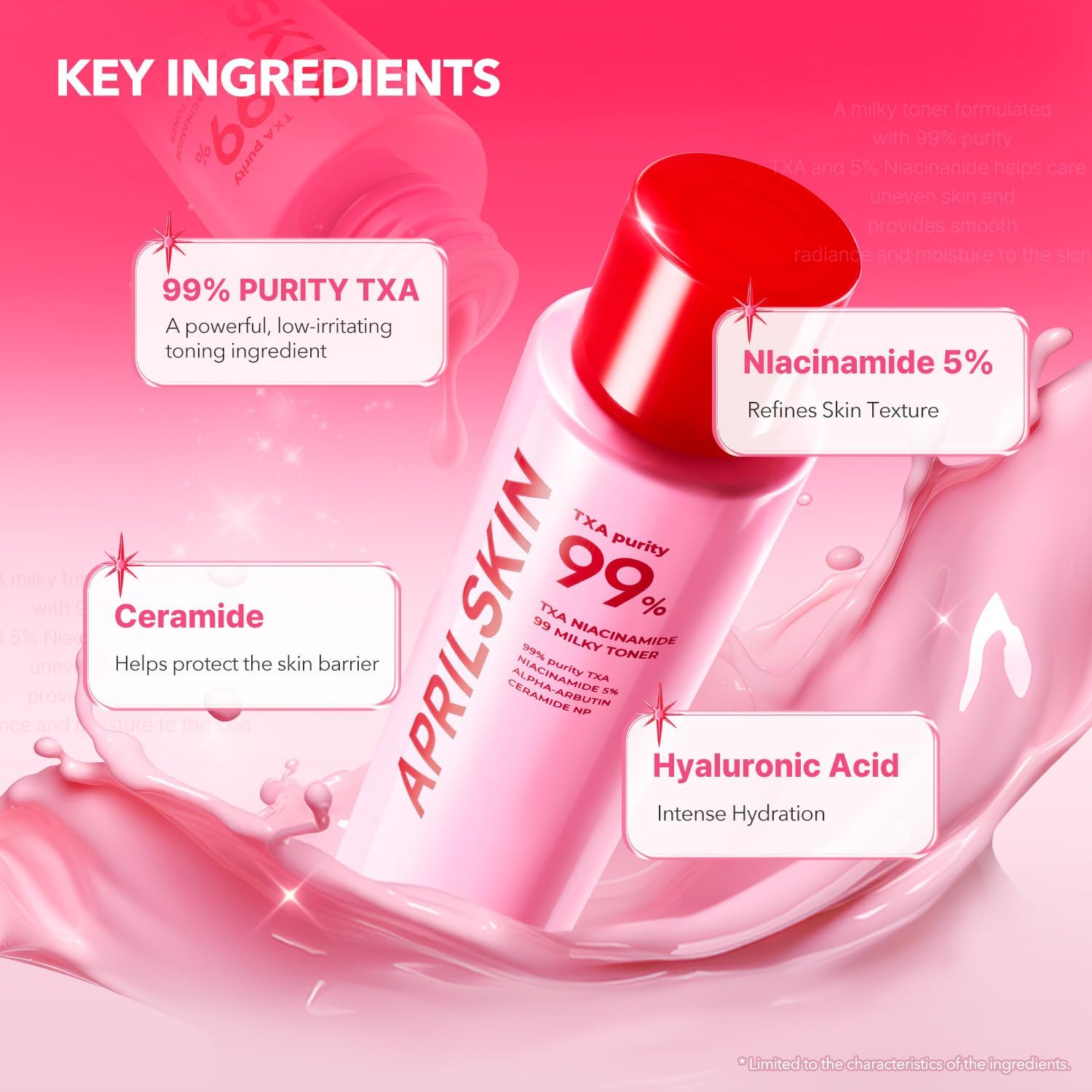 Aprilskin Txa Affordable Daily Skincare Set: Txa Niacinamide 99 Pore Care Pink Bubble Gum Deep Cleanser And Txa Niacinamide 99 Pink Milky Toner : Beauty & Personal Care