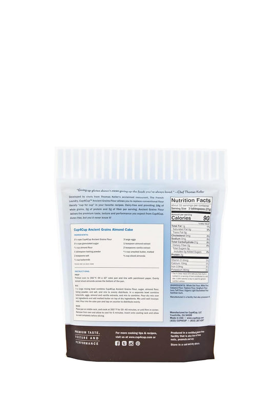 Cup4Cup Ancient Grains Flour, 1 Pounds, Certified Gluten Free, 1:1 Conventional Flour Substitution, Non-GMO, Kosher, Made in the USA