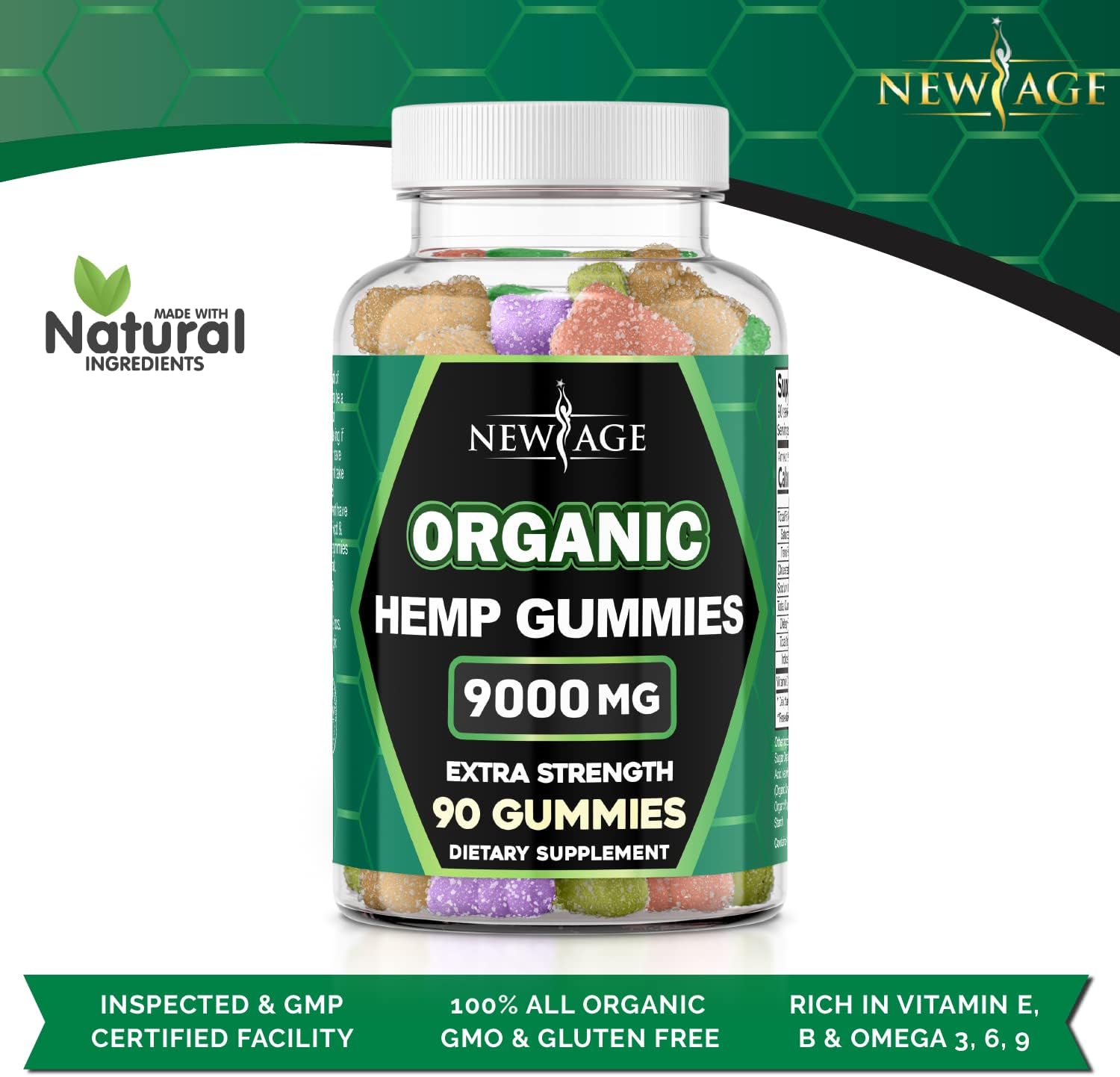 NEW AGE Naturals Advanced Hemp Gummies - Natural Hemp Oil Infused Gumm