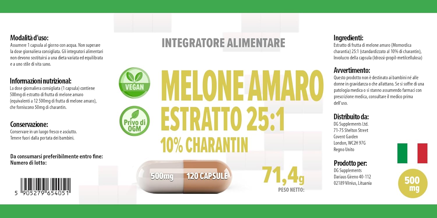 Hepatica Bitter Melon 12,500Mg | 25:1 Extract (500Mg) | 120 Vegan Capsules | 10% Charantin | High Strength Blood Sugar & Metabolism Support | Momordica Charantia | 3Rd Party Lab Tested