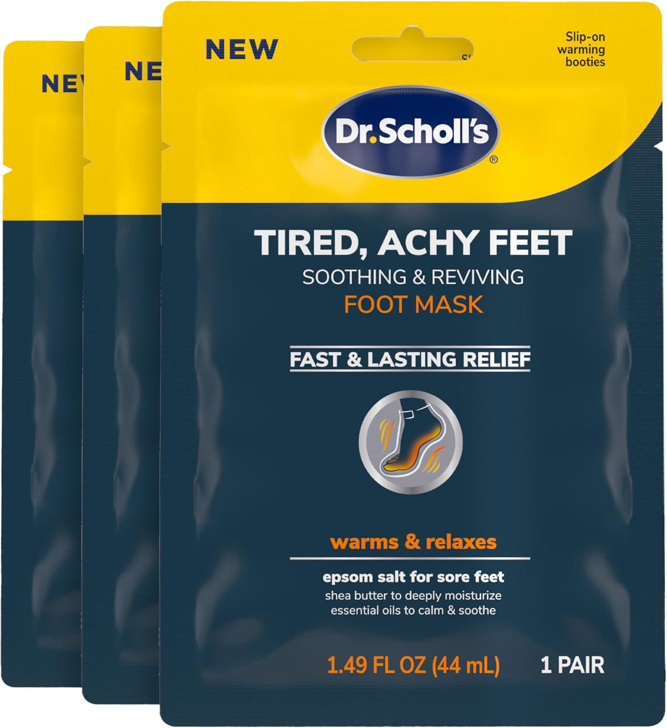 Dr. Scholl's® Tired, Achy Feet Soothing & Reviving Foot Mask, 3 Pair, Warming Booties