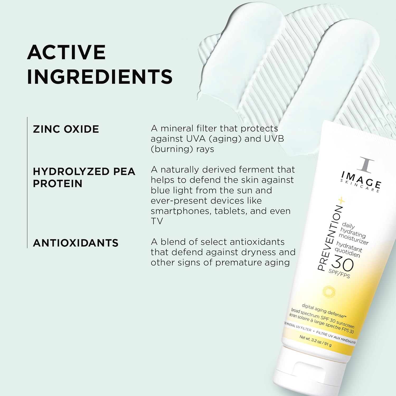 IMAGE Skincare, PREVENTION+ Daily Hydrating Moisturizer SPF 30, Zinc Oxide Face Sunscreen Lotion with Sheer Finish, Amazon Exclusive, 3.2 oz : Beauty & Personal Care