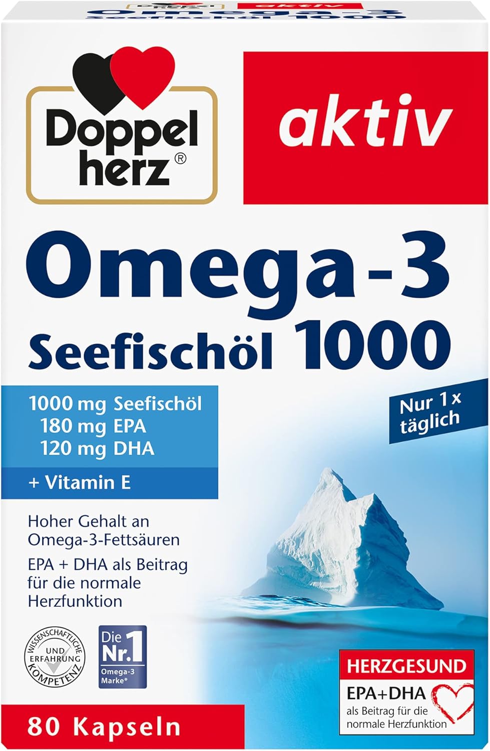 Double Heart Seefischöl Omega3 1000 Mg (Pack Of 80)
