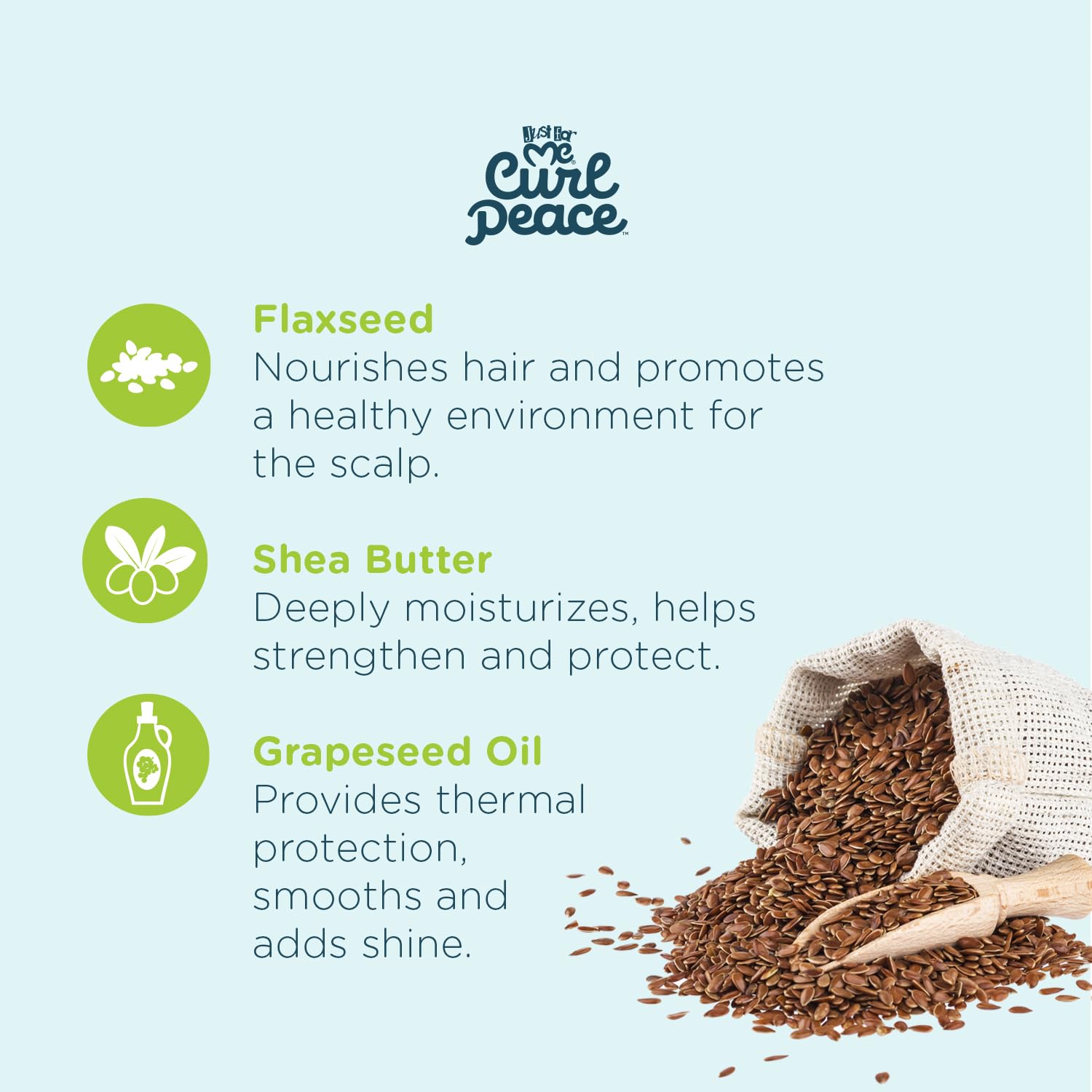 Just For Me Curl Peace Defining Curl & Coil Cream - Holds & Hydrates, Contains Flaxseed, Avocado Oil & Black Castor Oil, No Animal Testing, 12 Oz : Beauty & Personal Care
