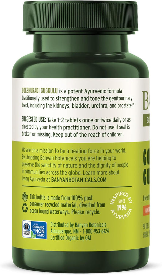 Banyan Botanicals Gokshuradi Guggulu Tablets ? Organic Ayurvedic Supplement with Guggulu Resin and Gokshura ? Supports Urinary Tract Health ? 90 Tablets ? Non-GMO Sustainably Sourced Vegan