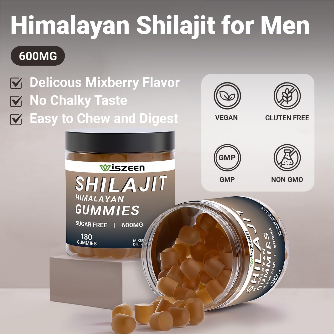 Shilajit Gummies, Shilajit For Men & Women, Sugar Free Himalayan Shilajit Gummy With Balck Seed Oil - Energy & Immunity Support