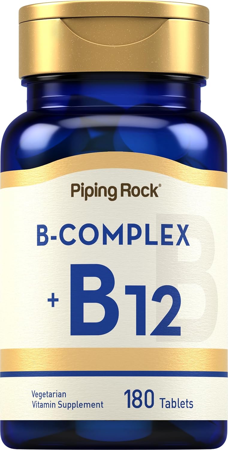 Piping Rock Vitamin B Complex | 180 Tablets | with B12 | Vegetarian, Non-GMO, Gluten Free Supplement