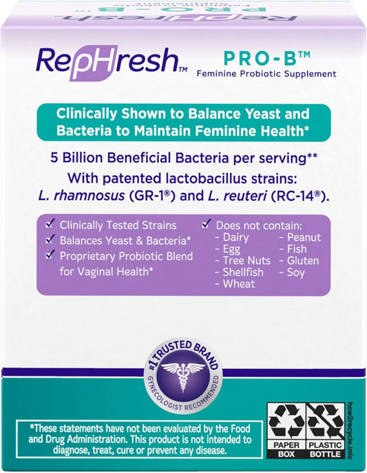 Rephresh Pro-B Probiotic Supplement For Women, 30 Oral Capsules (Pack Of 2)