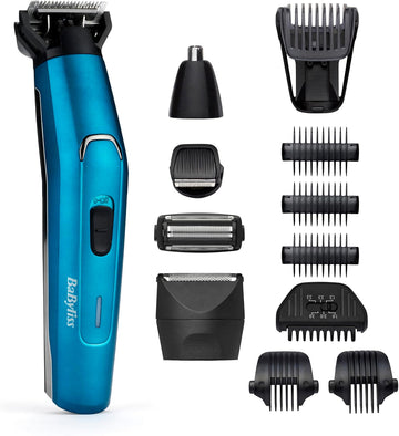 Babyliss Men 12-In-1 Japanese Steel Ultimate Face And Body Multi Grooming Kit With Nose Trimmer Head And Body Groomer - 100% Waterproof