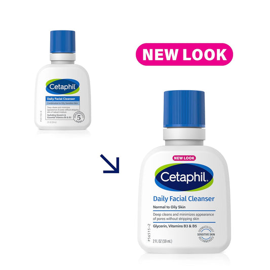 Cetaphil Face Wash, Daily Facial Cleanser For Sensitive, Combination To Oily Skin, New 2 Oz 12 Pack, Gentle Foaming, Soap Free, Hypoallergenic