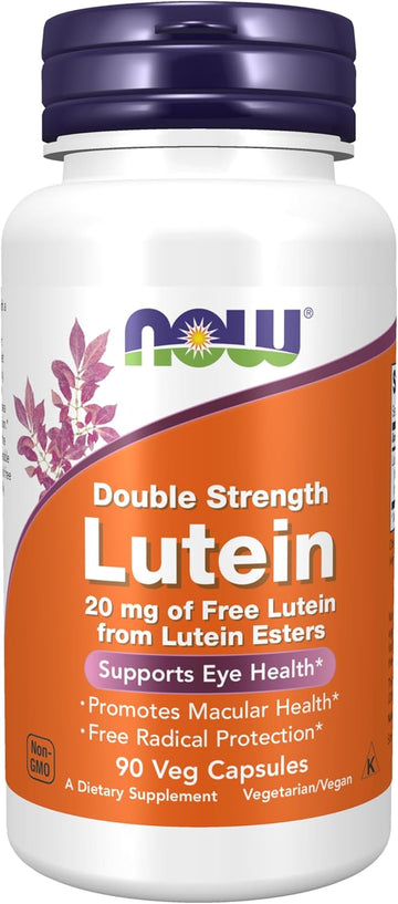 Now Foods Supplements, Lutein 20 Mg With 20 Mg Of Free Lutein From Lutein Esters, 90 Veg Capsules