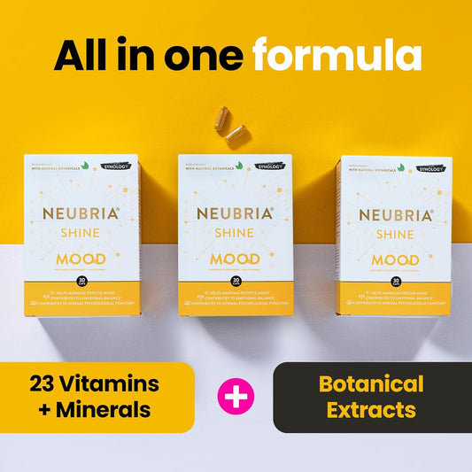 Neubria Shine Mood Complex – Multivitamin For Adults With Ashwagandha, Rhodiola, Turmeric, B Complex Magnesium & Zinc - Potent Formula For Daily Wellness – 30 Capsules