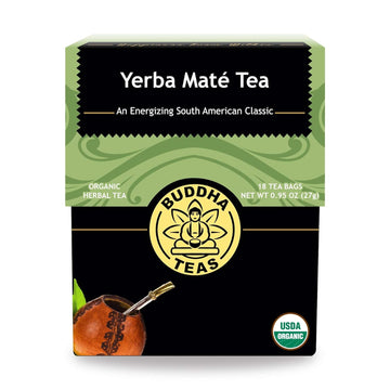 Buddha Teas Organic Yerba Mate Tea - Ou Kosher, Usda Organic, Ccof Organic, 18 Bleach-Free Tea Bag