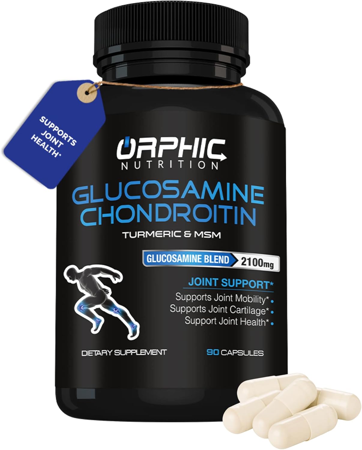 Orphic Nutrition Glucosamine Chondroiting Msm 2100Mg (90 Caps) - Joint Support Supplement For Men & Women* - Supports Joint Cartilage & Mobility : Health & Household