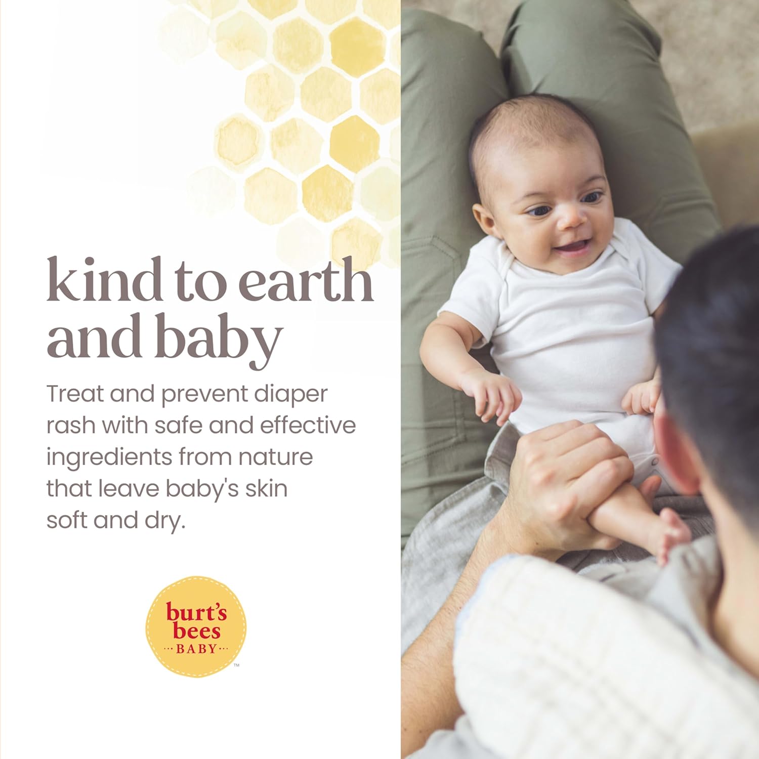 Burt's Bees Baby Diaper Rash Ointment, Maximum Strength, 40% Zinc Oxide, 100% Natural Origin, Pediatrician Tested, Net Weight 3 Ounces , Pack of 2 : Baby