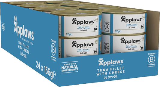 Applaws 100% Natural Wet Cat Food Tuna with Cheese Tin, 156g (Pack of 24)?2007NE-A