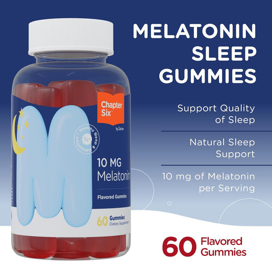 Zahler - Chapter Six Melatonin Gummies 10Mg (60 Gummy Bottle) Kosher Melatonin 10Mg Sleep Gummies For Adults - Non Habit Forming Adult Melatonin 10 Mg - Delicious Chewable Gummy Melatonin For Sleeping