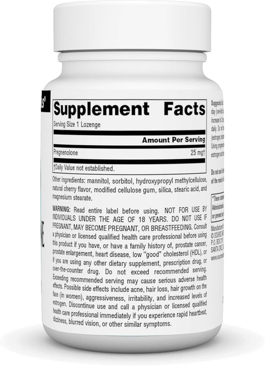 Source Naturals Pregnenolone 25Mg - 120 Cherry Lozenges