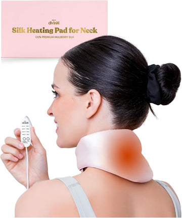 Silk Heated Neck Wrap - Electric Usb Heating Pad For Neck, Shoulders, Back - 4 Heat Modes, Auto Shut-Off - Pink