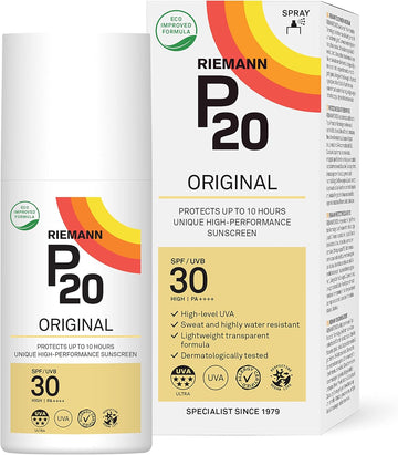 Riemann P20 Original Spf30 Spray, 200Ml, Advanced Sunscreen Protection High Performance, Triple Protection + Sweat Resistance, Durable Protects Up To 10 Hours, Water Resistant, (Pack Of 2)
