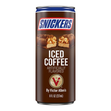 Victor Allen'S Coffee Snickers Iced Coffee Latte Ready To Drink, 12 Pack - 8Oz Cans