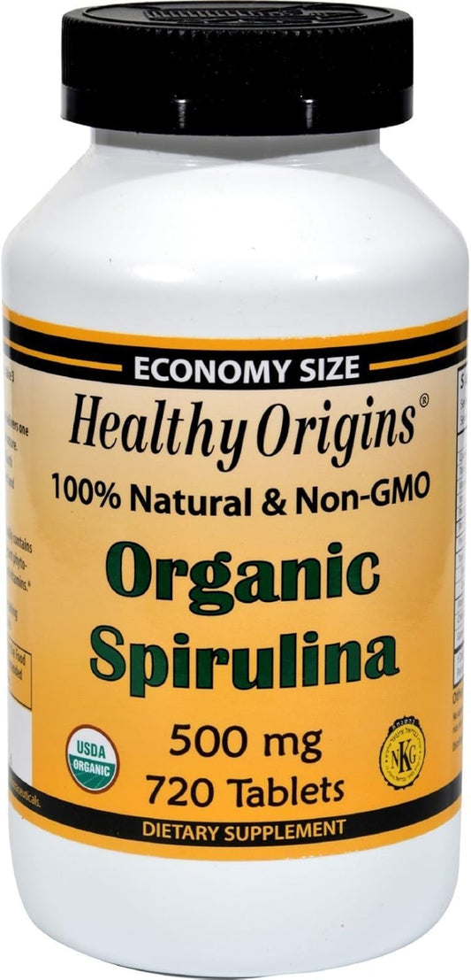 Healthy Origins - Organic Non-GMO Spirulina 500 mg. - 720 Tablet(s)