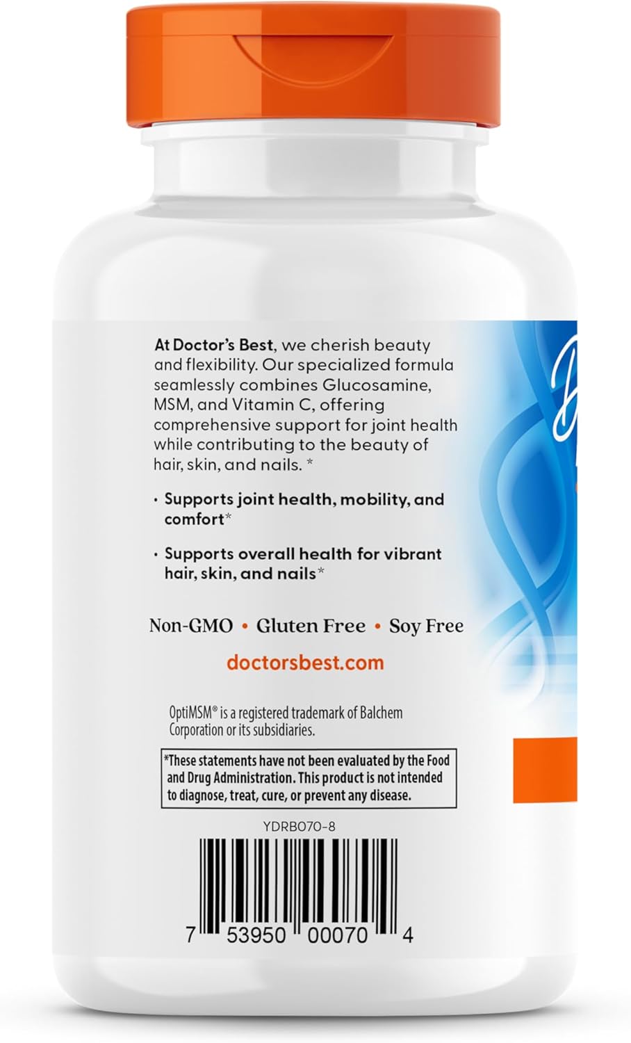 Doctors Best Synergistic Glucosamine Msm Formula, Joint Support, Non-Gmo, Gluten Free, Soy Free 180 Capsules : Health & Household