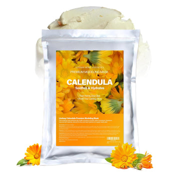 Lindsay Premium Calendula Modeling Pack | Organic Calendula Facial Mask | Soothing & Moisturizing Clay Mask For Face | Calendula Face Mask | Korean Modeling Mask (Pack Of 1, 2.2 Lbs.)