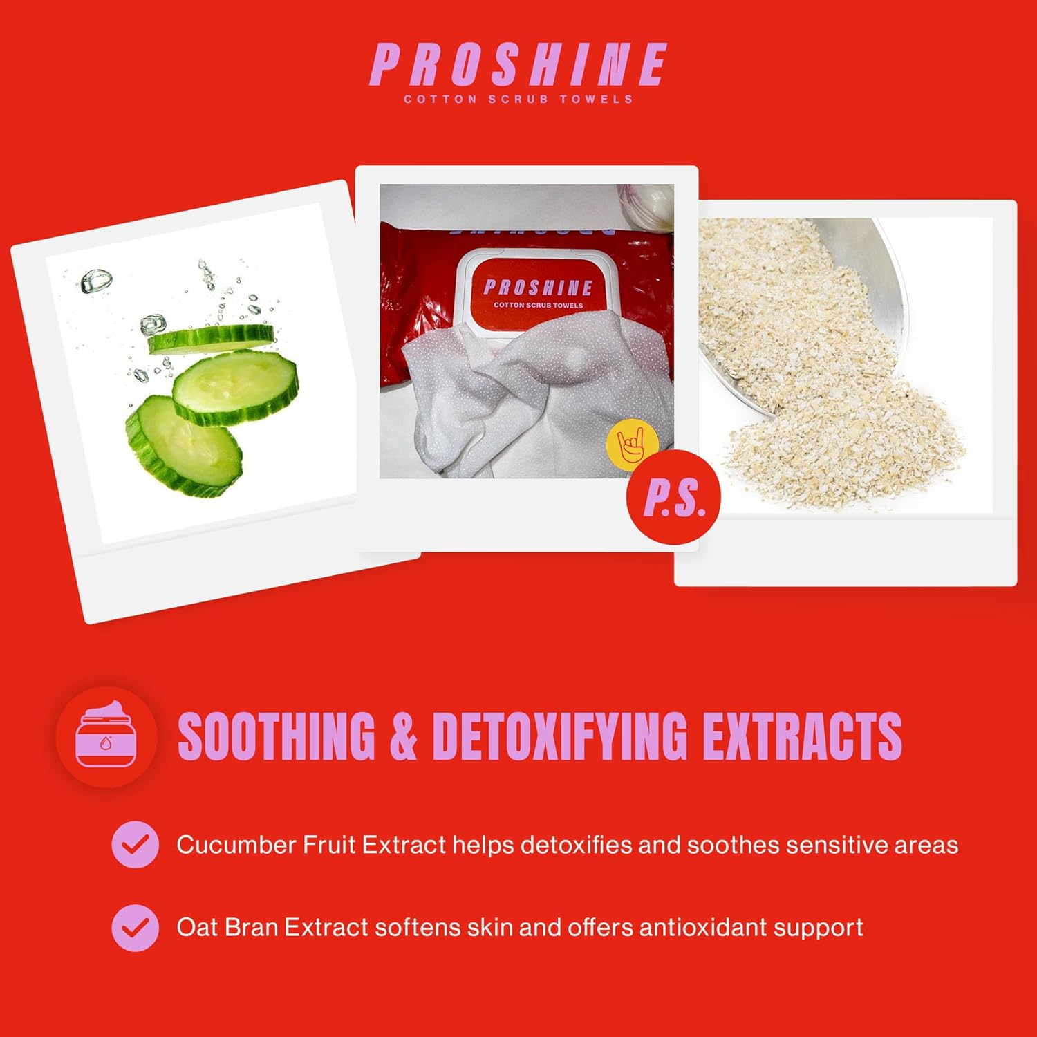 Proshine Cotton Scrub Towels For Makeup Removal - 30 Exfoliating Cleaning Wipes With Retinol And Shea Butter - Biodegradable Eye Makeup Remover And Makeup Wipes For Make Up Enthusiasts