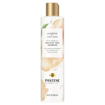 Pantene Sulfate Free Shampoo with Jojoba Oil for Curly Hair, Frizz Control, Nutrient Blends Complete Curl Care, 9.6 fl oz, Pack of 4 : Beauty & Personal Care