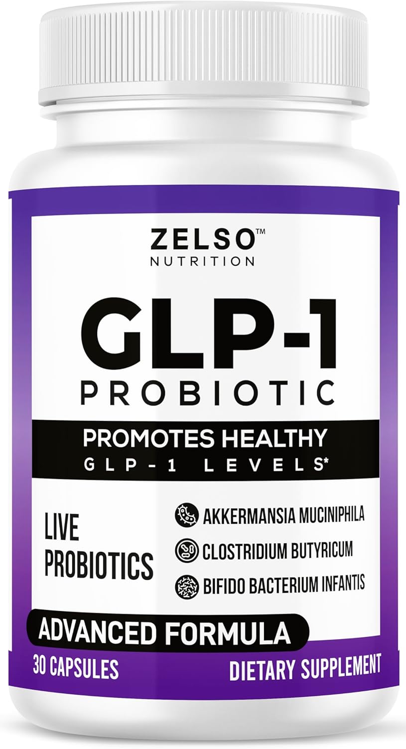 Glp-1 Probiotic With Akkermansia Muciniphila - Curbs App & Promotes Feeling Of Fullness - Gut Health Support With Glp 1 Live Probiotics, 500M Cfu Multi-Strain Probiotic + Prebiotic Glp1 Naturally Plus