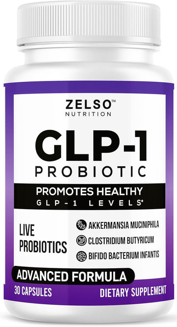 Glp-1 Probiotic With Akkermansia Muciniphila - Curbs App & Promotes Feeling Of Fullness - Gut Health Support With Glp 1 Live Probiotics, 500M Cfu Multi-Strain Probiotic + Prebiotic Glp1 Naturally Plus