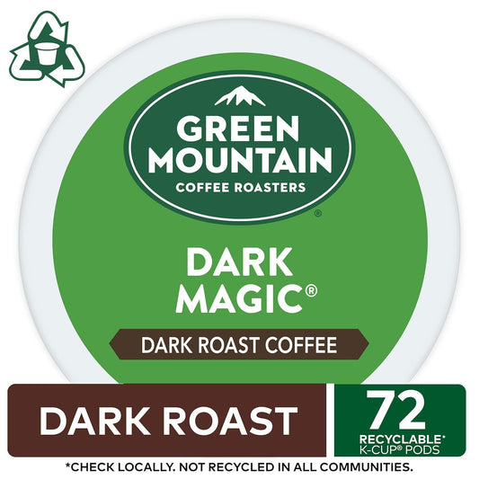 Green Mountain Coffee Roasters Dark Magic Keurig Single-Serve K-Cup Pods, Dark Roast Coffee, 72 Count (6 Packs of 12)