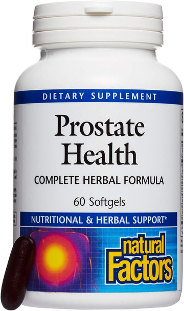 Natural Factors, Prostate Health Formula, Herbal Support For A Healthy Prostate With Saw Palmetto And Turmeric, 60 Softgel (60 Servings)