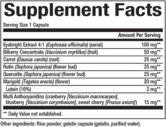 Natural Factors - Herbalfactors Eye Factors With 2Mg Lutein, Supports Healthy Eye Function, 90 Capsules