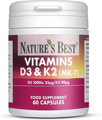 Bone & Immune Boost: High Strength Vitamin D3 1000Iu & K2 90µg - 60 Capsules, 2-Month Supply | Optimal Support For Bones, Teeth, And Immune Function | Year-Round Well-Being!