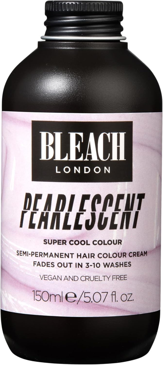 Bleach London Pearlescent Semi-Permanent Hair Colour Cream - Pearly Pink, Vegan, Cruelty Free, Vibrant Temporary Dye 150 Ml