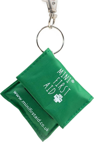 Mini First Aid Cpr Mask Keyring - Resuscitation Face Shield Keyring, Handy Pocket Mask Key Chain With Valve, For Emergency Use To Protect Against Cross Infection - Compact, Lightweight - 7X5Cm