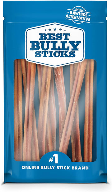 Best Bully Sticks 12 Inch All-Natural USA-Baked Bully Sticks for Dogs - 12” Fully Digestible, 100% Grass-Fed Beef, Grain and Rawhide Free | 10 Pack